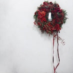 クリスマスリース「RED HOTなクリスマスリース」リースLサイズ ドア飾りクリスマスギフト 赤系 自然素材