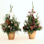 クリスマスアレンジメント「クリスマスツリー ブラウン×ゴールド アレンジメント」Sサイズ クリスマスギフト トラッドスタイル