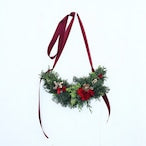 クリスマス ドア飾り「クリスマスの森のブランコ」ドア飾り スワッグ リース Sサイズ クリスマスギフト トラッドスタイル 赤 緑