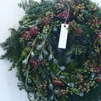 フレッシュリース「クリスマスのシンプルなグリーンリース」Wreath Lサイズ クリスマスギフト トラッドスタイル クリスマスリース 緑