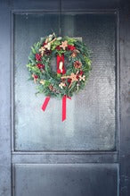 フレッシュリース「KALIANgのオーセンティックなクリスマスリース カウル入り」Wreath Lサイズ クリスマスギフト トラッドスタイル 赤 緑å