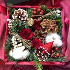 アレンジメント「クリスマスの妖精トゥントゥのBoxアレンジメント」BOX クリスマス ギフト お誕生日