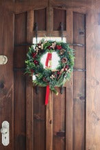 フレッシュリース「KALIANgのオーセンティックなクリスマスリース カウル入り」Wreath Lサイズ クリスマスギフト トラッドスタイル 赤 緑å