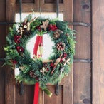 フレッシュリース「KALIANgのオーセンティックなクリスマスリース カウル入り」Wreath Lサイズ クリスマスギフト トラッドスタイル 赤 緑å