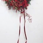 クリスマスリース「RED HOTなクリスマスリース」リースLサイズ ドア飾り クリスマスギフト　赤系　自然素材　