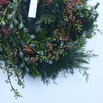 フレッシュリース「クリスマスのシンプルなグリーンリース」Wreath Lサイズ クリスマスギフト トラッドスタイル クリスマスリース  緑