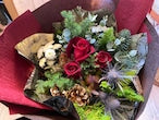 花束「シックなオトナ クリスマスブーケ」Mサイズ ブーケ　クリスマス　ギフト　
