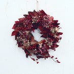 ドライフラワーリース「ドライフラワー紅葉ミナヅキとアロニアのレッド系リース」ドライ リース お祝い ギフト Sサイズ