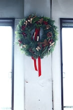 フレッシュリース「KALIANgのオーセンティックなクリスマスリース カウル入り」Wreath Lサイズ クリスマスギフト トラッドスタイル 赤 緑å