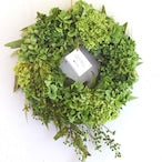 ドライフラワーリース「ドライフラワーアジサイのグリーンリース」ドライ リース お祝い ギフト　Lサイズ