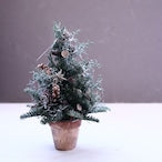 クリスマスアレンジメント「雪降るクリスマスツリー　ブラウン&ゴールド　アレンジメント」Sサイズ クリスマスギフト トラッドスタイル